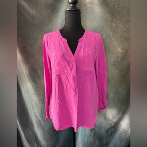 Merona Women's Pink Long Sleeve Tunic Top - Size Large